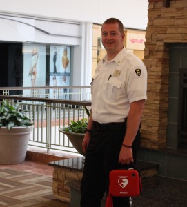 Colonie Center Security Assistant Director Joseph Sholtes, a trained EMT, and Vince Malatino responded with an AED at Colonie Center Mall.